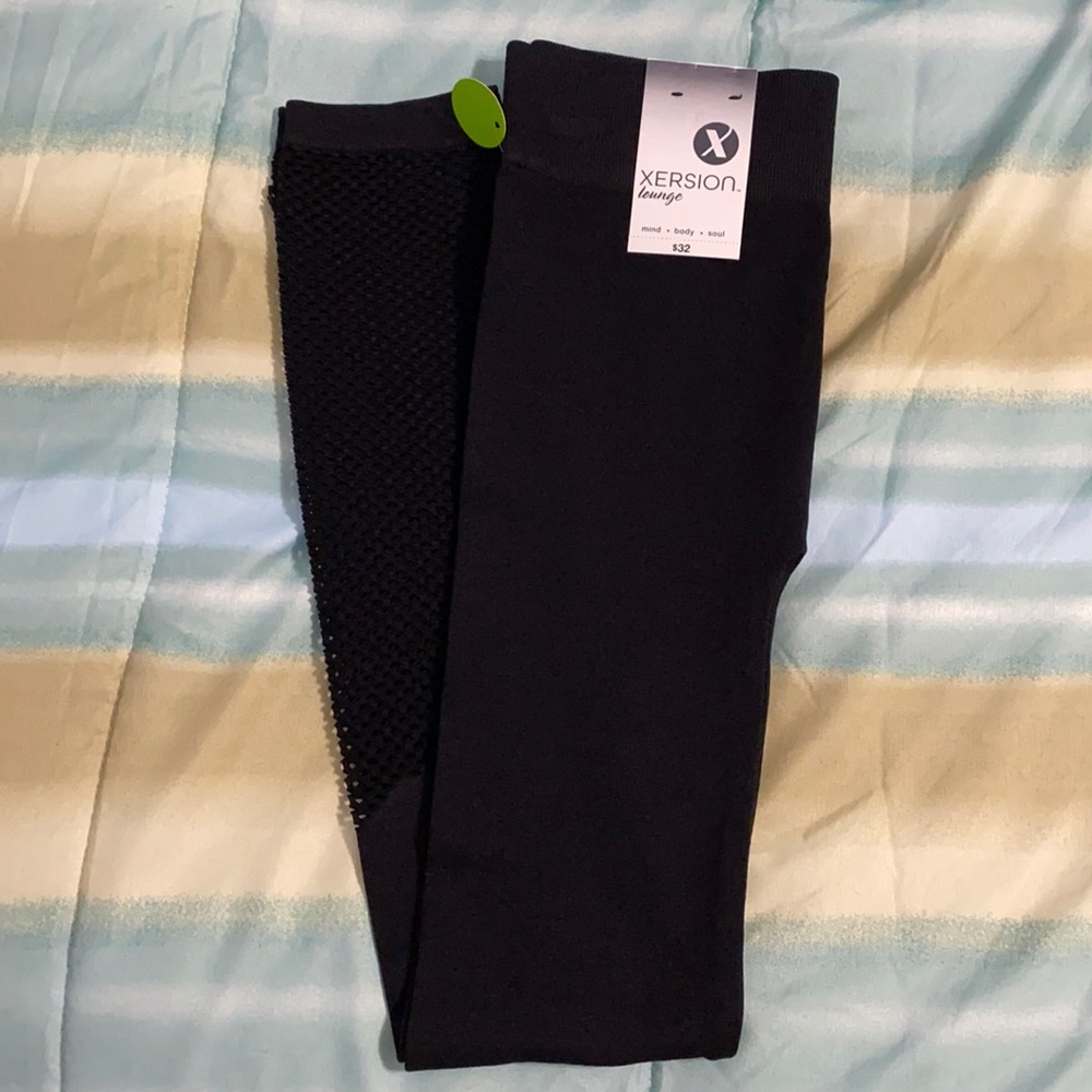 NEW⭐️Xersion Lounge Black Leggings w/ Sheer Bottom